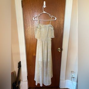 Yellow and white dress